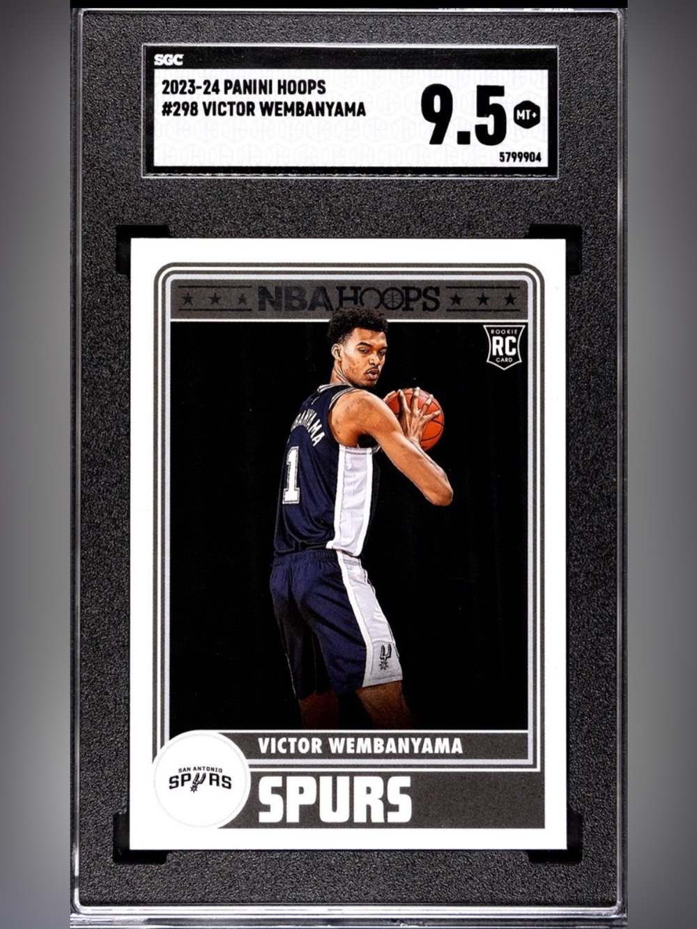 Panini Black & White Victor Wembanyama Spurs Card Back